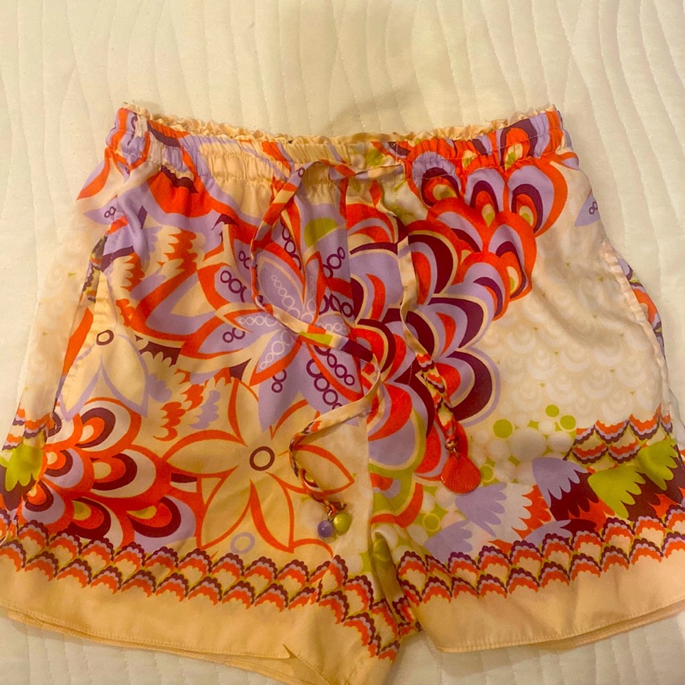 Zara silk printed shorts